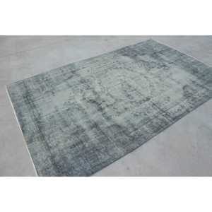 พรมวินเทจตุรกีขนาดใหญ่ 5.3x8.8 ฟุต (162x268 ซม.) พรมลายทางสีเทา - Product Image 3