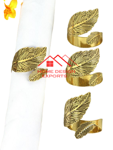 Accessoires Design attrayant Anneau en métal fini doré brillant Personnaliser le logo Accepter Rond de serviette en métal Hôtel de vente chaude - Product Image 3