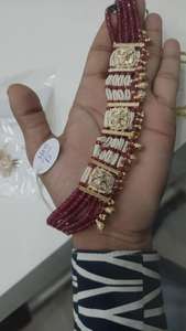 Luxurious Green Beaded Kundan <b>Necklace</b> <b>Set</b> with Earrings and Pearls Festive Indian Jewelry for Brides & Elegant Gifting - Product Image 6