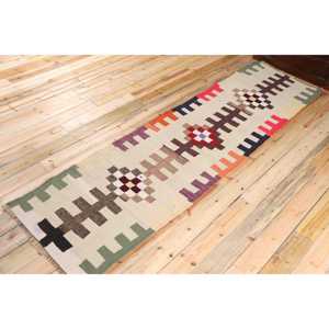 พรมวินเทจตุรกี ขนาด 2.8x10.5 ฟุต (84x320 ซม.) ลายพืชและต้นไม้สีเขียว - Product Image 2