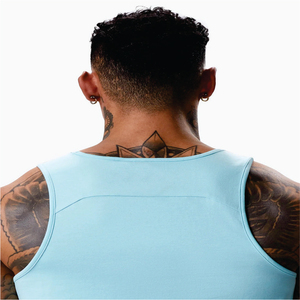 2025 mejor camiseta sin mangas de punto de algodón y poliéster de secado rápido para hombres con logotipo personalizado verano diseño suelto camisetas sin mangas chaleco deportivo - Product Image 5