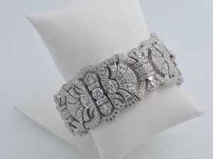 สร้อยข้อมือเทนนิสลายถักสำหรับผู้หญิง | เครื่องประดับวินเทจสีขาว14K เงินสเตอร์ลิง925 | เครื่องประดับ adastra - Product Image 4