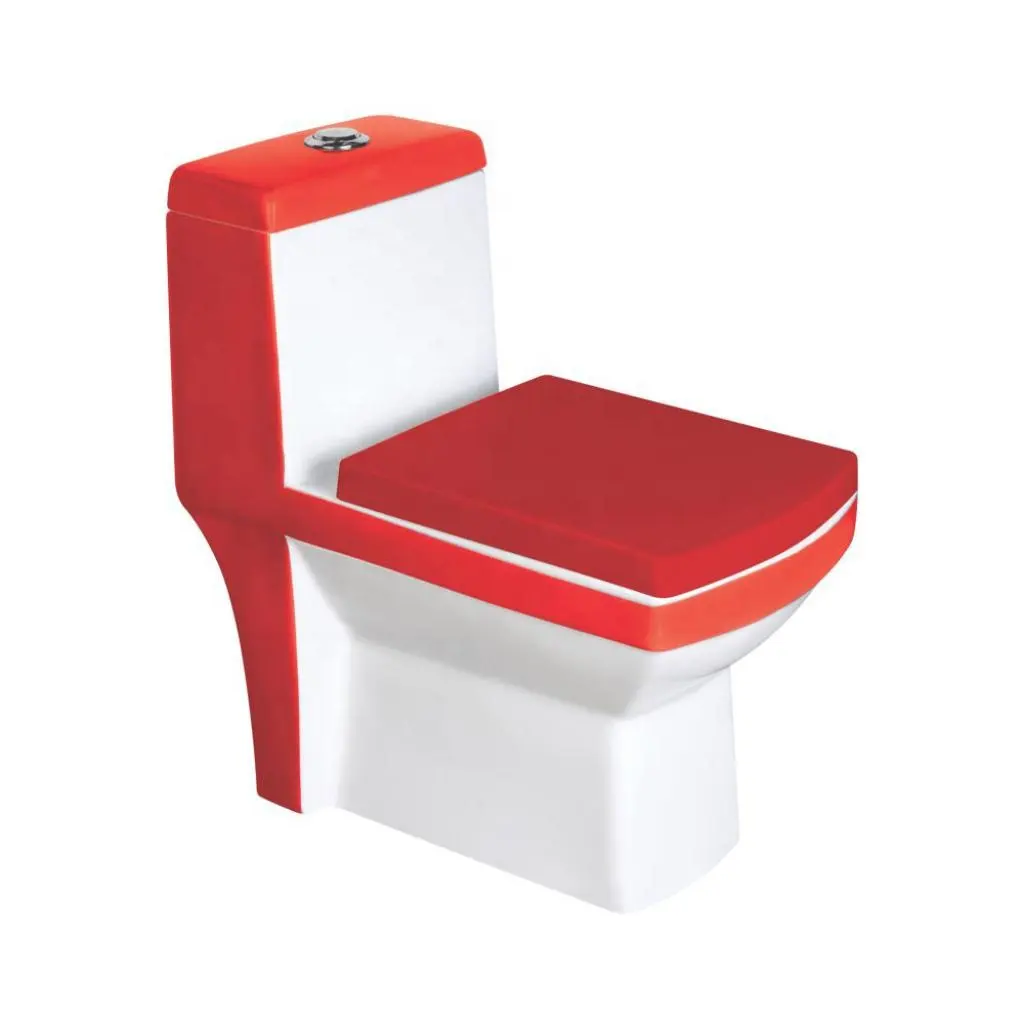 السيراميك Siphonic قطعة واحدة اللون الأحمر المرحاض ديكور الحمام المرحاض في نموذج جديد السيراميك الأدوات الصحية أفضل جودة المنتج