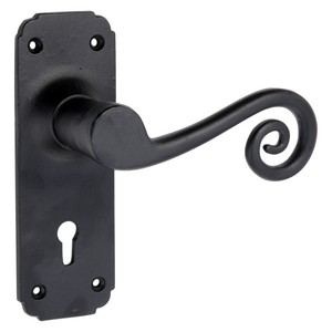 Rosette de poignée de levier de porte noire rustique antique nouvelle caractéristique classique décorative Vintage pour cuisine extérieure Villa salle de bain - Product Image 1