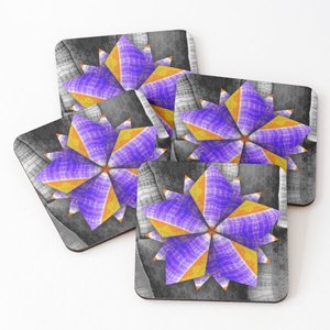 1220 Mango Wood/Acacia Wood Over Printed Tea Serving <b>Coasters</b> 4 Pieces <b>Set</b> - Product Image 5