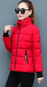 New Winter Women Canvas Puffer Jackets 6 Colors Plus Size XL XXL 3XL Ultra Lightweight Packable Stand Collar <b>Coats</b> - Product Image 5