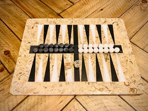 Marmor Backgammon Brettspiel, italienisches Onyx und Marmor Backgammon Set, hand gefertigtes Backgammon Board aus massivem italienischem Marmor - Product Image 4