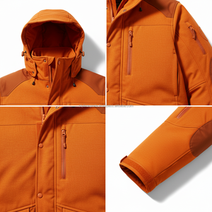 Veste de chasse professionnelle unisexe, imperméable, coupe-vent, respirante, orange, softshell camouflage, robuste et isolée - Product Image 4