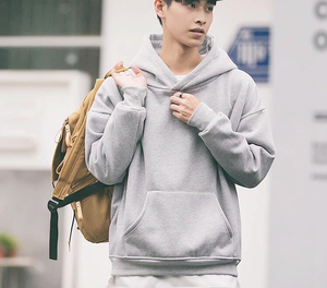เสื้อฮู้ด500gsm ขนาดใหญ่สำหรับผู้ชาย, ผ้าฝ้าย65% 35% โพลีเอสเตอร์ย้อมธรรมดาสไตล์ฮิปฮอปโอเวอร์ไซส์สำหรับฤดูหนาวสั่งทำฉลากได้ - Product Image 4