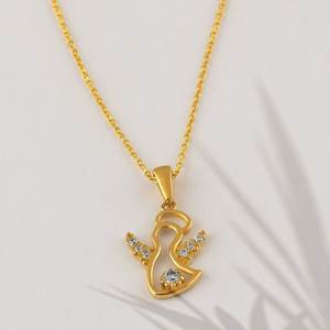 Nouveauté : Pendentif Kanta Gems Modèle KGJP-07 en argent sterling 925 massif, plaqué or 18 carats, motif ange chrétien, serti de zircone cubique - Product Image 6