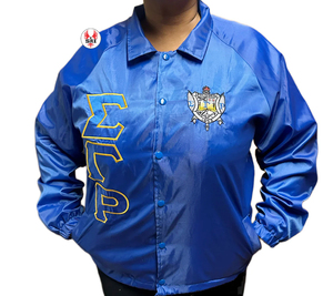Veste de coach pour femmes avec broderie de la sororité Sigma Gamma Rho |   Vestes de coach personnalisées brodées pour femmes de la sororité SGRho - Product Image 6