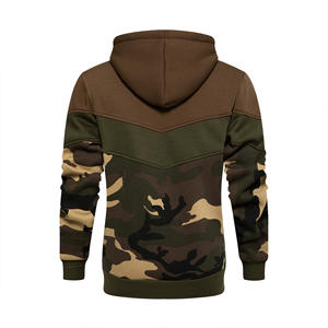 Pull à capuche à couleurs bloquées avec logo personnalisé pour hommes Pull à capuche à la mode 100% coton en peluche pour l'hiver en vrac Sweats à capuche pour hommes - Product Image 2