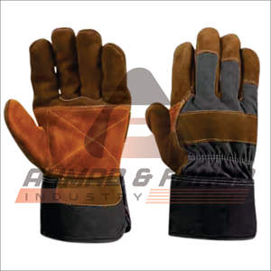 Canadian Rigger Workmen <b>Gloves</b> Heavy Duty Industrial <b>Safety</b> Hand Protection Reinforced Cowhide Split Leather Comfortable Cotton - Product Image 6