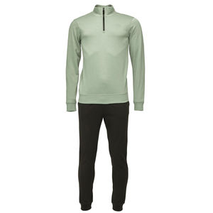 Conjunto deportivo de dos piezas para hombre, con capucha, estilo casual, transpirable, personalizado, con media cremallera y estampado, estilo 3/4. - Product Image 1