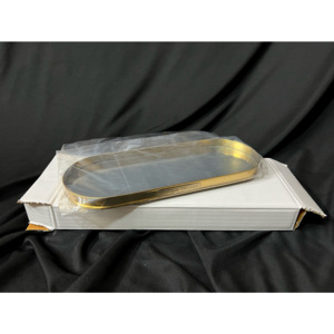 Juegos de bandejas de espejo de lujo simples para decoración del hogar para servir de almacenamiento de exhibición-Bandejas de metal/vidrio chapadas en oro Formas personalizables - Product Image 5