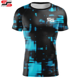 เสื้อรัดรูปสำหรับผู้ชายเสื้อออกกำลังกายระบายอากาศได้เร็วแขนสั้นพิมพ์ลายซับลิเมชัน - Product Image 1