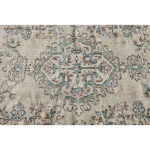 พรมขนสัตว์สีเบจสีน้ำตาล8.2ft วินเทจคลาสสิกตุรกีงานเย็บปะแฮนด์เมดดีไซน์สำหรับทางเดินข้างเตียงยางพาราทรงสี่เหลี่ยมผืนผ้า - Product Image 5