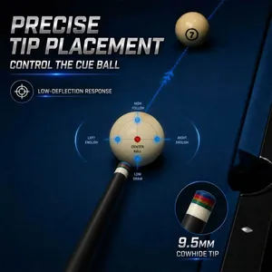 Manche de queue de billard en fibre de carbone à faible déflexion, de remplacement, 12,5 mm, ajustement universel pour queue de billard - Product Image 5