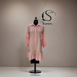 Vintage White <b>Lace</b> Sleeveless Maxi Dress <b>Pink</b> Straps Cotton Blend Boho Long Dress India-Made <b>Lace</b> Embroidery Summer Wear Women - Product Image 6