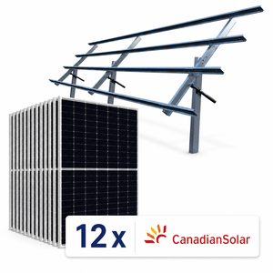 Système d'énergie solaire hors réseau 7,4 kW, kit de montage au sol avec 12 panneaux de 620 W - Product Image 1