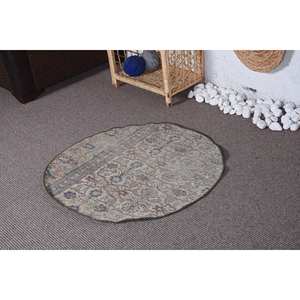 Alfombra de lana turca Vintage de 2,7x2,7 pies, patrón abstracto Kilim rojo Beige, área grande, diseño de pasillo rectangular, látex de 10mm de espesor - Product Image 1