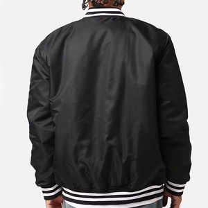 Veste d'hiver décontractée pour homme, col montant, 100% laine, manches en cuir de vachette, respirante, à capuche, style lettreman pour l'extérieur - Product Image 6