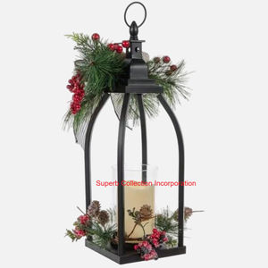 Vente en gros de lanterne de Noël rouge en métal lanterne en fer de la plus grande qualité bougeoir suspendu pour lanterne de décoration intérieure - Product Image 3