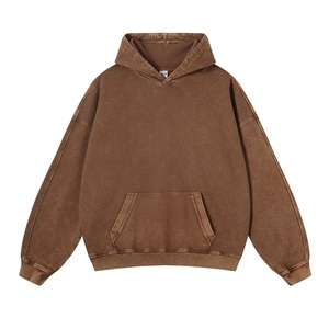 Sudadera con Capucha Extra Grande Personalizada para Hombre, Estilo Desgastado, Lavada al Ácido, 100% Algodón, Felpa, Diseño Sólido, Ropa Urbana, Invierno - Product Image 6