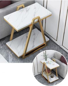 Modern Luxury <b>White</b> Marble <b>Side</b> <b>Table</b> with Metal for Living Room Office or Home Furniture Coffee <b>table</b> - Product Image 5