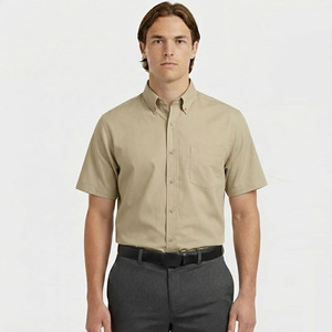 Chemise habillée en bambou pour homme, coupe classique, manches courtes, écologique, style formel, personnalisable - Product Image 1