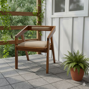 Modern Minimalist Monkey Pod/Suar Wood Dining Armchair Durable Eco-Friendly Solid Wood Frame Seat Options (Upholstered <b>Cushion</b>) - Product Image 2