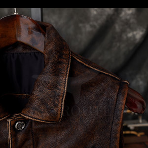 เสื้อกั๊กหนังขายดี เสื้อกั๊กหนังสุดฮิต เสื้อกั๊กหนังแฟชั่นใหม่ ระบายอากาศได้ดี - Product Image 4