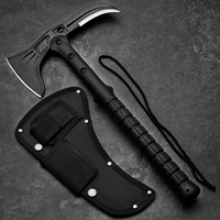 Hache Tomahawk en Acier Damas de Qualité Industrielle Personnalisée en Gros, Service OEM ODM, Multifonctionnelle pour l'Abattage, l'Extérieur et l'Auto-défense