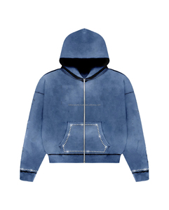 Survêtement de luxe pour hommes personnalisé Baggy 500 Gsm français éponge pantalons de survêtement à capuche ensembles pour bouffée impression empilé évasé solide motif - Product Image 2