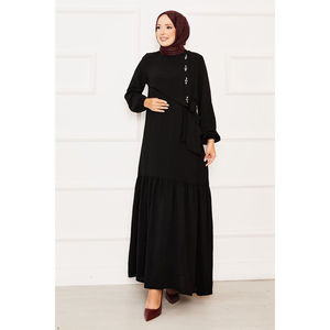 Vestido Negro sin Tirantes de Viscosa con Detalles de Pedrería en la Parte Delantera, Talla XS, Lavable, Diseño ODM Personalizable para el Día de la Mujer/Días Festivos - Product Image 1