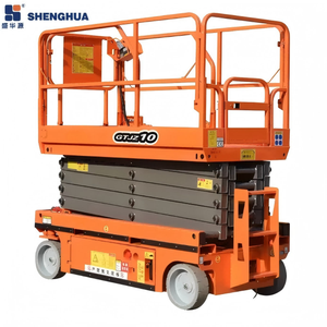 거친 지형용 가위형 리프트 대형 플랫폼 전기 야외 고소작업대 6.8-20m 작업 높이 펜던트 리모컨 - Product Image 6