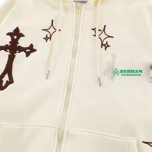 New High Quality Unisex Zipper Hoodie Custom Brand Logo Neck Size Label Causal Style Embroidery <b>Work</b> <b>Fleece</b>/French Terry 100% - Product Image 3