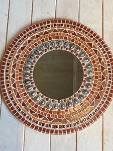 Miroir mosaïque orange/terre cuite - Product Image 3