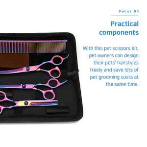 Kit DE ASEO Manual para mascotas 4 en 1 de bajo ruido, afeitadora, recortadora y tijeras de corte suave con peine para perros y gatos para tiras de prueba veterinarias - Product Image 4