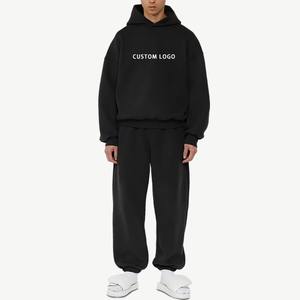 Conjunto de Sudadera con capucha de algodón de alta calidad para hombre, chándal de pierna ancha holgado para entrenamiento al aire libre, Fitness, senderismo, para las estaciones de otoño e invierno - Product Image 4