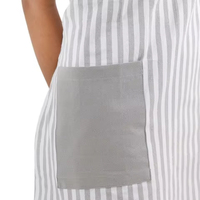 Tablier de cuisine sans manches en coton teint en fil 100% de la série Neolino, gris, 70x90cm, logo personnalisé, style classique du Tamil Nadu, 1-4
