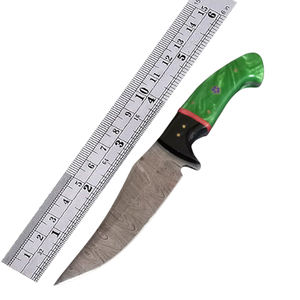 มีดล่าสัตว์ดามัสกัสทำด้วยมือมีปลอกหนังสำหรับตั้งแคมป์กลางแจ้ง - Product Image 6