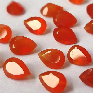 Cornaline orange naturelle coupe poire 6x9mm cornaline orange à facettes en vrac cornaline orange naturelle de qualité supérieure - Product Image 1
