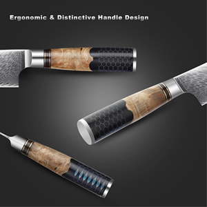 Venta al por mayor personalizado OEM ODM cubertería fábrica japonesa Damasco cuchillo de cocina cuchillo de Chef con mango de resina cuchillo de Chef de cocina - Product Image 3