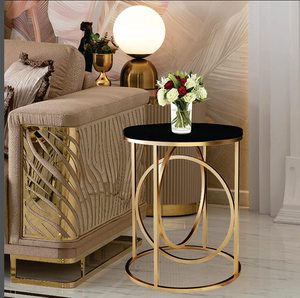 <b>Black</b> <b>Marble</b> Top <b>Side</b> <b>Table</b> Modern Home <b>Side</b> <b>Table</b> Organized for Living Room Hotel Supplies - Product Image 4