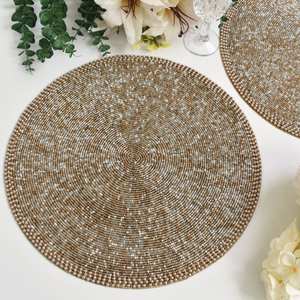 Tapis et sous-verres en perles de verre, décoration de table, sous-verres en perles, sous-verres pour tasses, sous-verres pour table à manger - Product Image 4