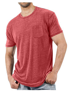 T-shirt en tricot pour homme, design uni, avec logo personnalisé et couleur unie - Product Image 5