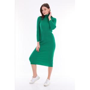 Moda Maçka Park Benetton abito maglieria in maglia Badycon con filo verde smeraldo
