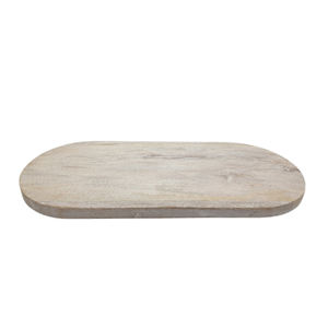 Bandeja para servir de madera de diseño moderno de forma ovalada en bandeja para servir alimentos de Color Natural para el hogar y suministros de hoteles hechos a mano - Product Image 2