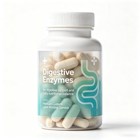 Étiquettes de bouteilles d'enzymes digestives Haoxuan, encre blanche, autocollants transparents en PET pour solutions d'emballage de compléments alimentaires